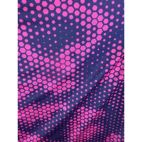 Obnoxious Golf Shirt Mens Large Blue Pink Hexagon Print Polo Performance Golf - Picture 4 of 7